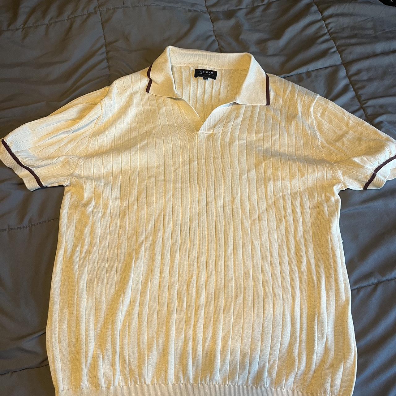 New tie bar knit polo shirt no tags but never worn Depop