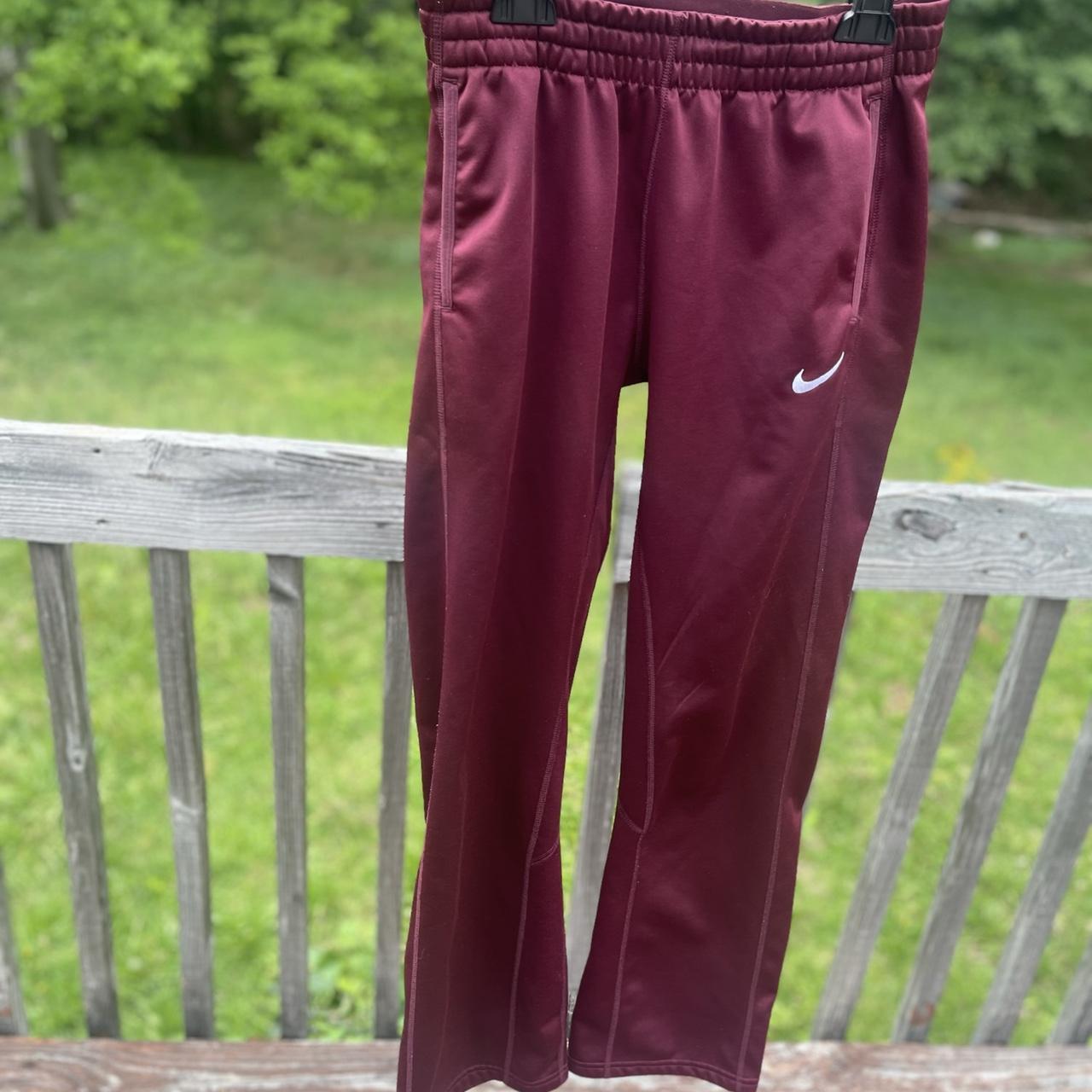 Nike Men's Burgundy and Red Joggers-tracksuits | Depop