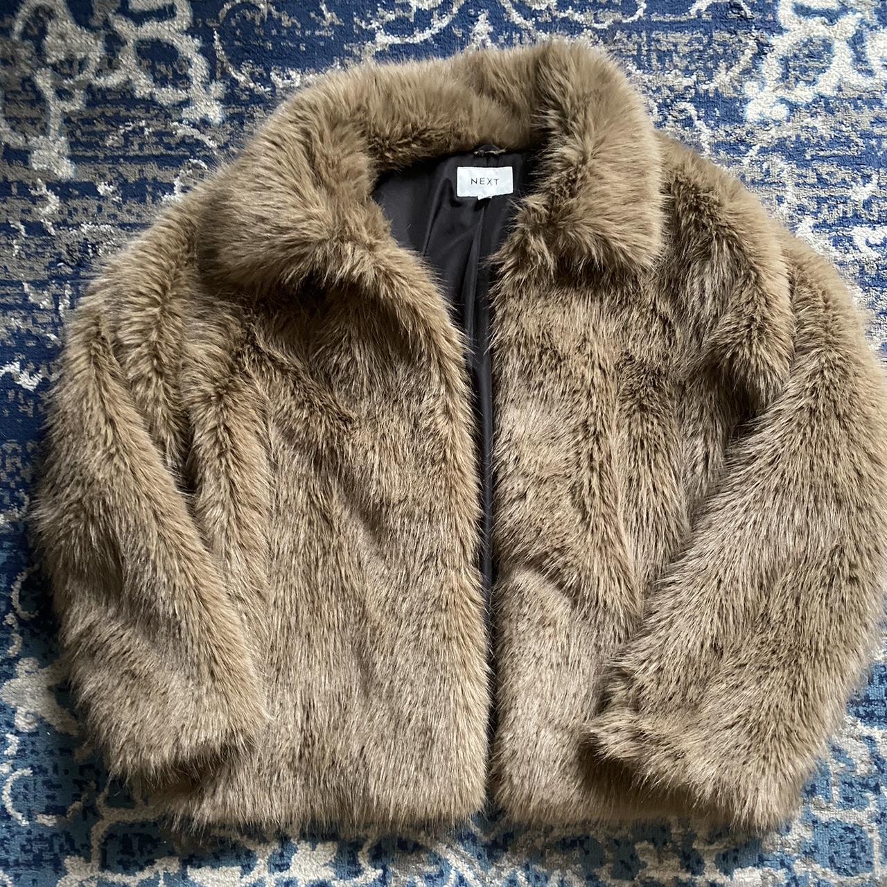 2000s y2k next faux fur jacket size large shown on... - Depop