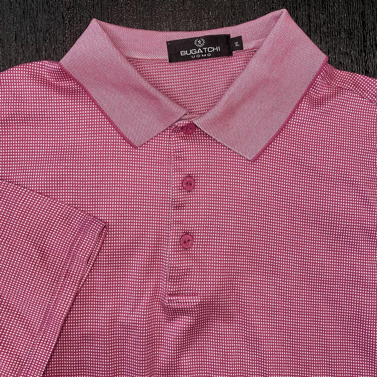 Bugatchi Men's Pink Polo-shirts | Depop
