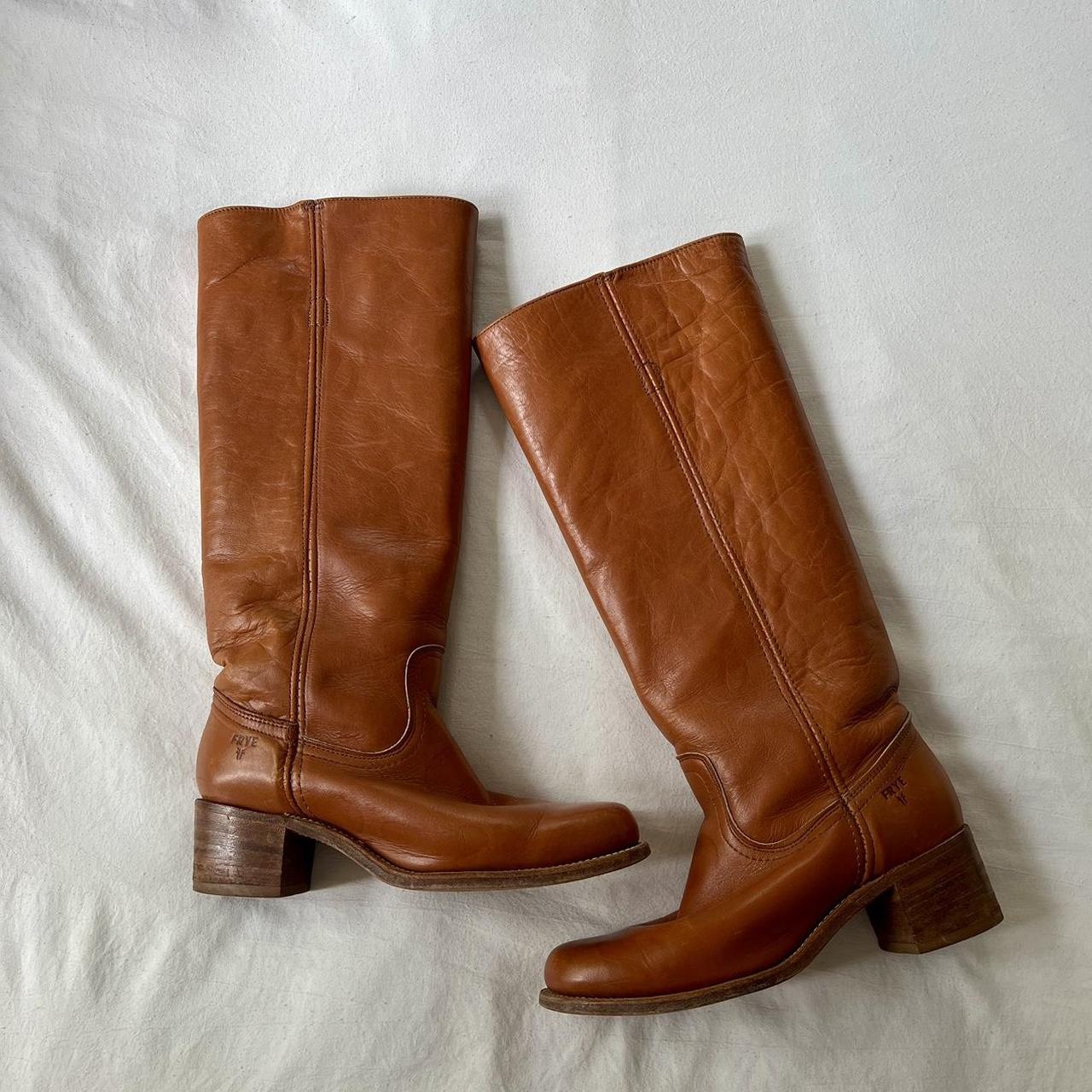 Frye campus boots Camel colored Size 8 - Depop