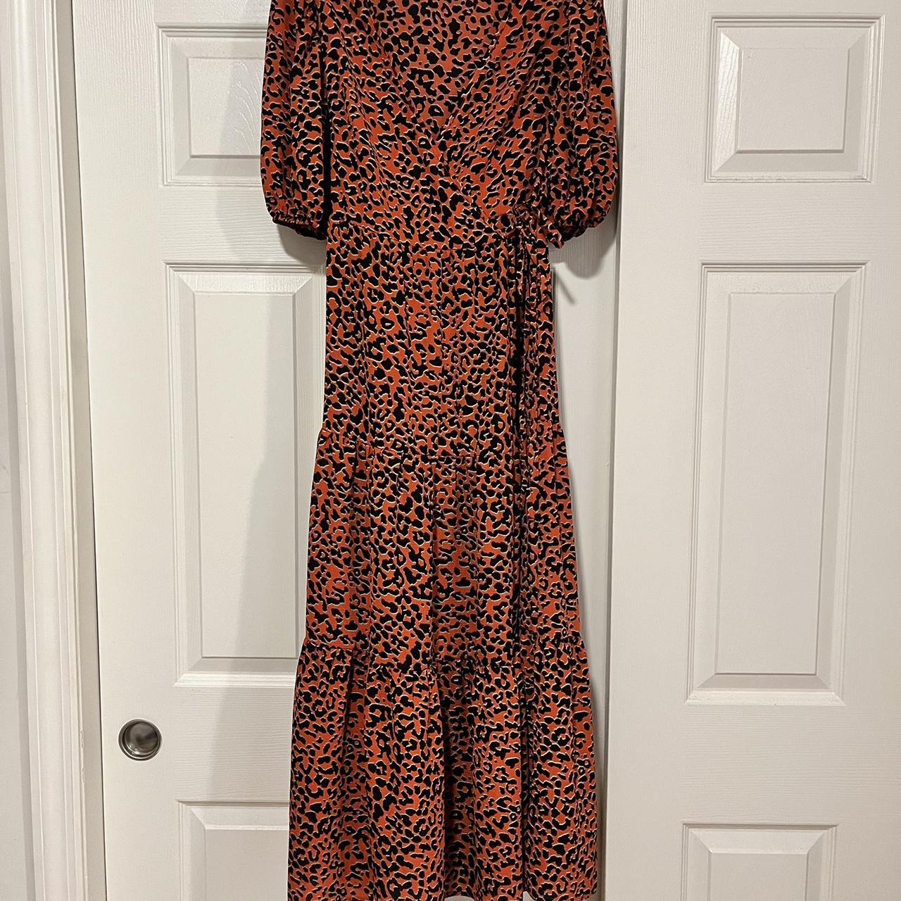 ASOS red leopard wrap dress. Maxi length slightly