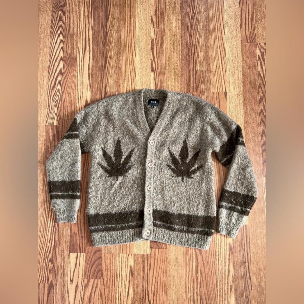 Huf Worldwide X Pleasures Outro Fuzzy Cardigan , New...