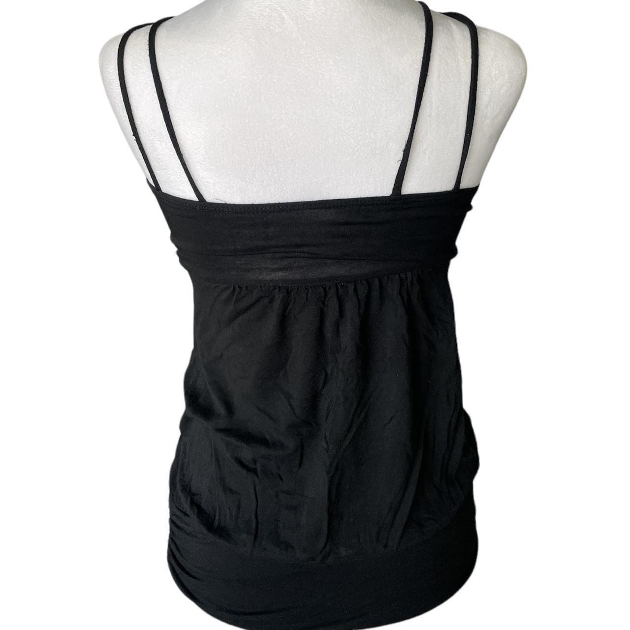 Y2k mcbling black blouse Cute gem design on front No... - Depop