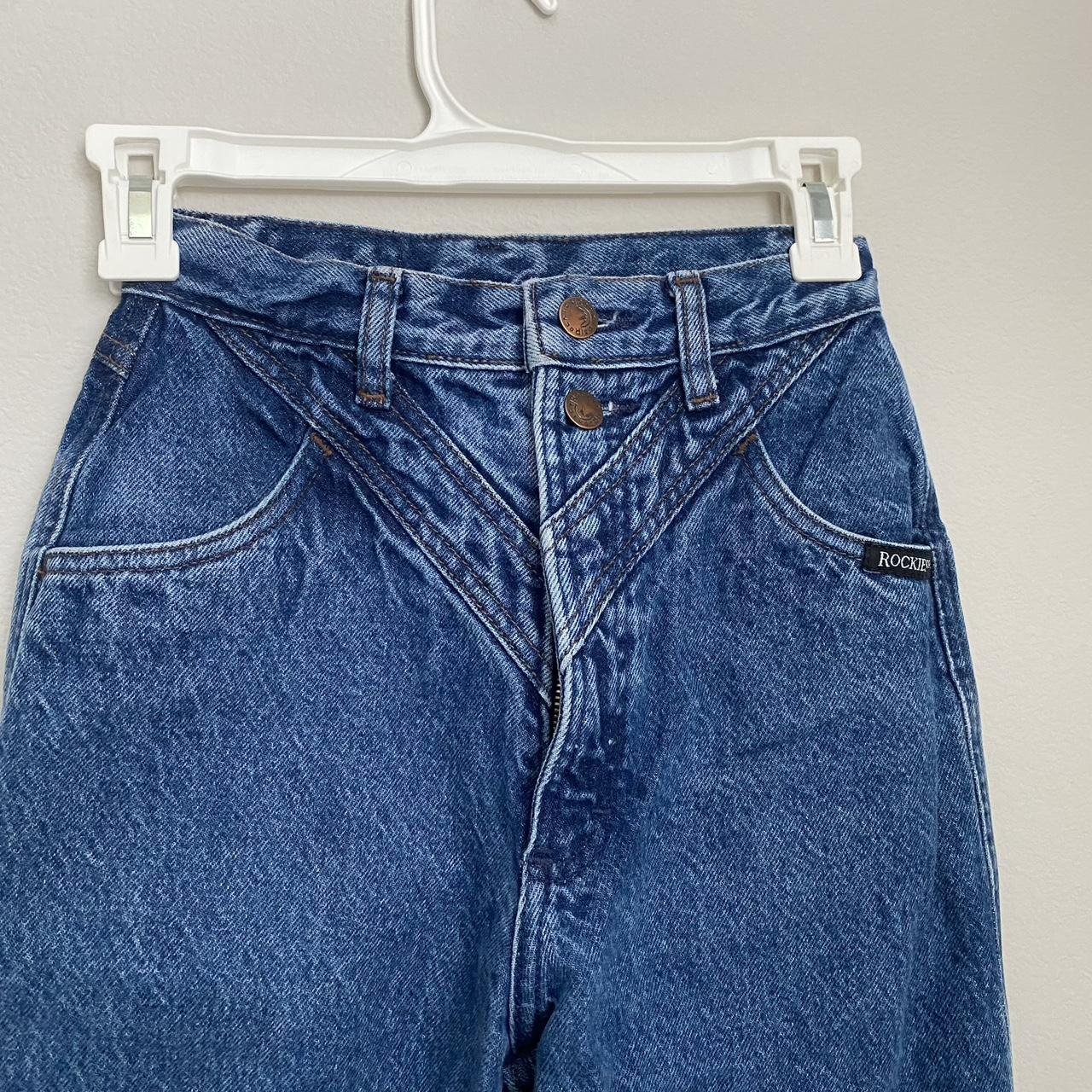 vintage dark wash rockies jeans says waist size 26”... - Depop