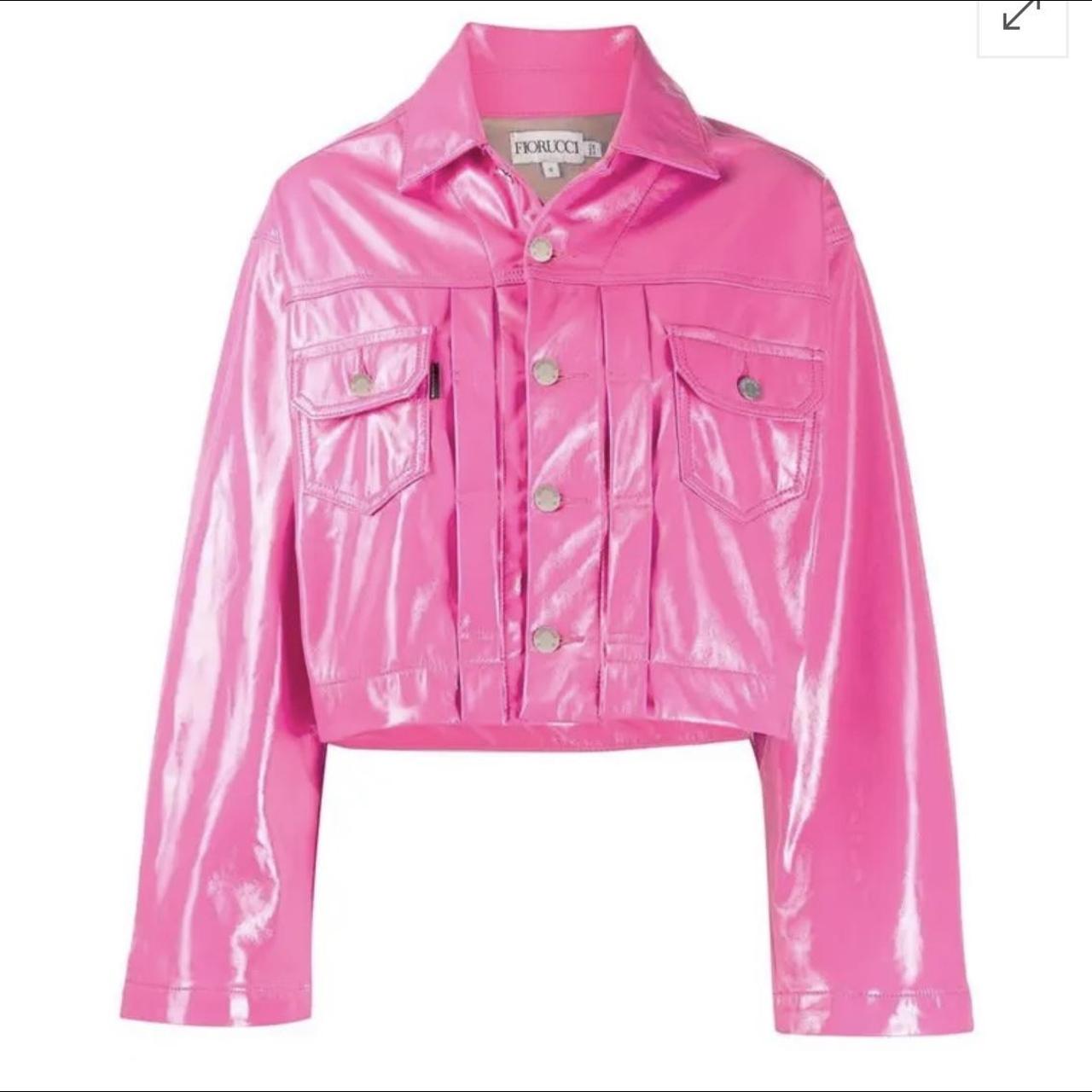 Fiorucci Berty Cropped Jacket Hot pink vinyl Berty