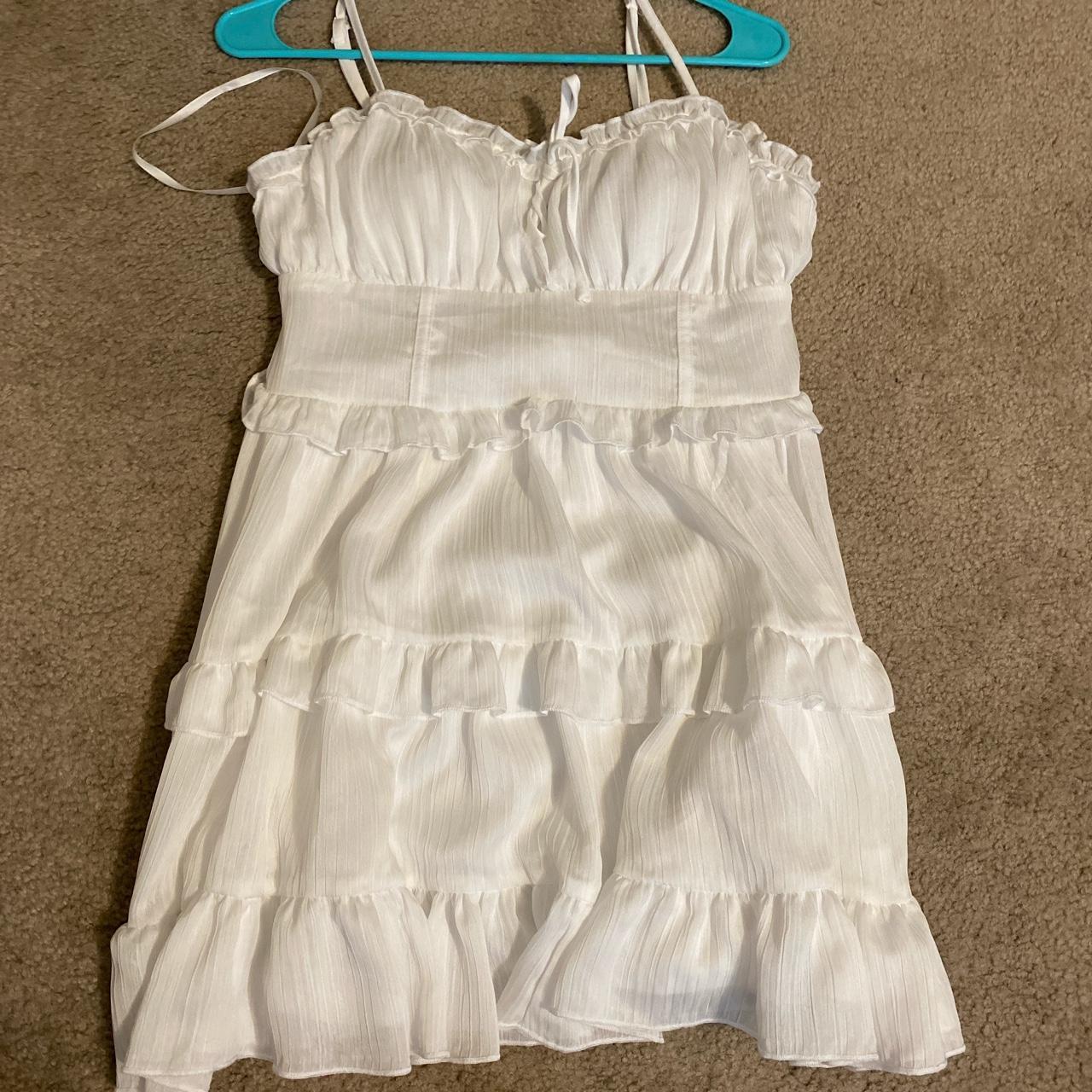 white sundress pretty cute, size medium, wild fable... - Depop