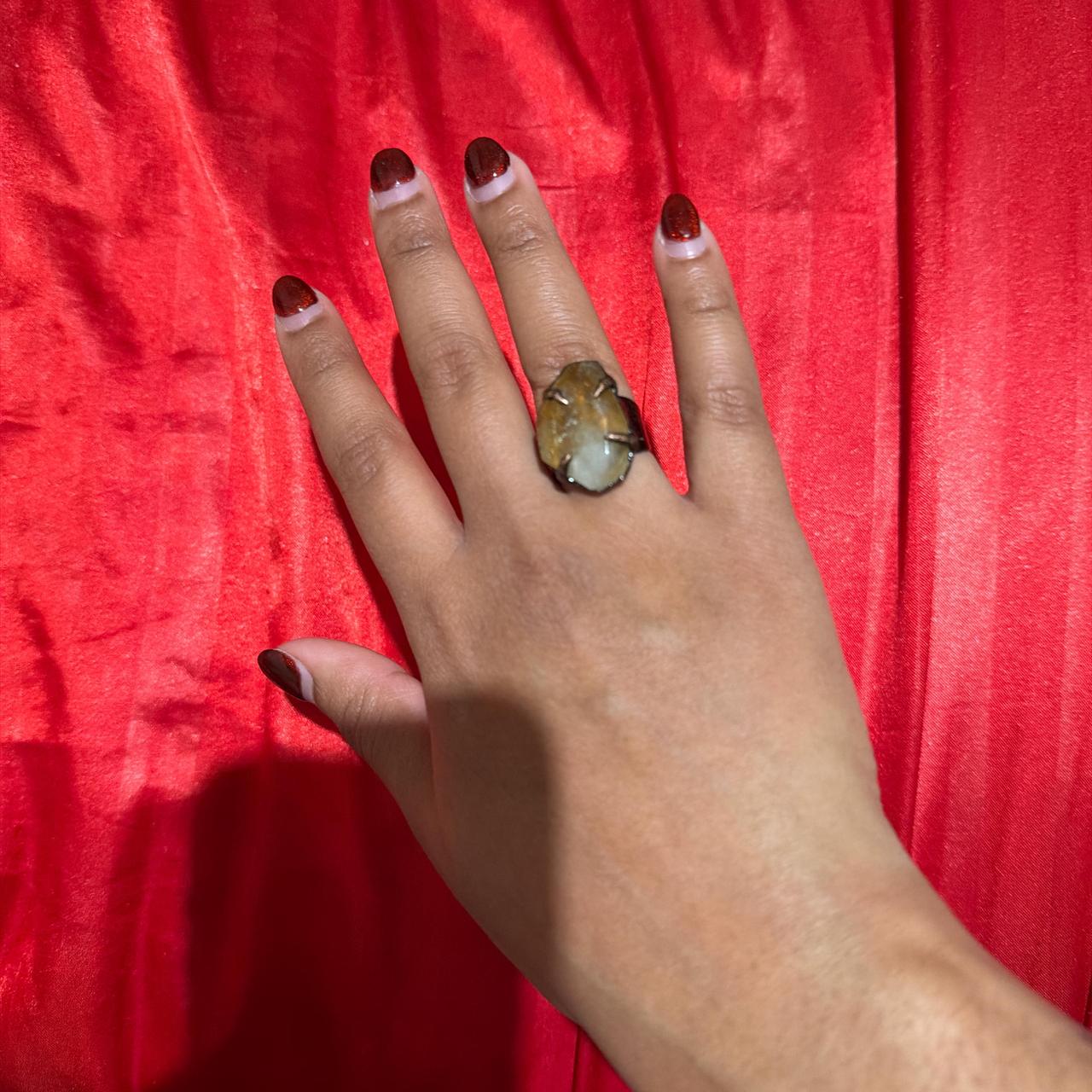 Women's Ring - Gold/Multi – Large adjustable crys… - image 1