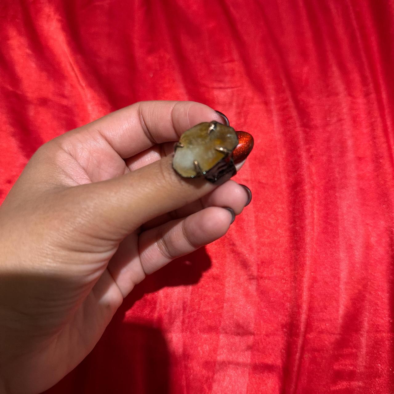 Women's Ring - Gold/Multi – Large adjustable crys… - image 2