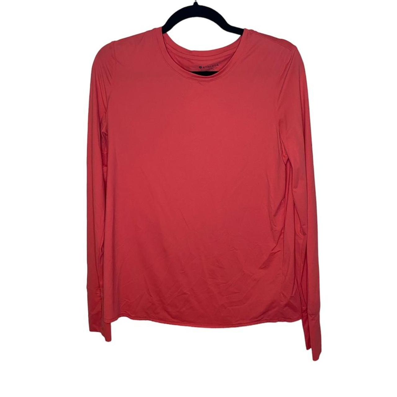 Athleta Women's Long Sleeve Top Red With Thumb Holes- Size XL