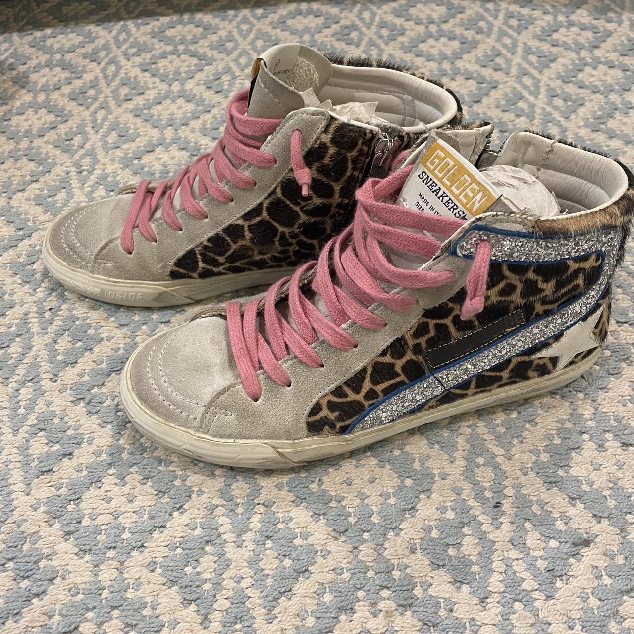 GOLDEN GOOSE SLIDE SNEAKERS Leopard-Print Calf | Depop