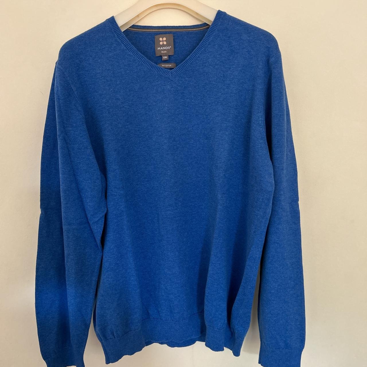 Bio cotton Swiss made sweater Light blue Size XXL - Depop