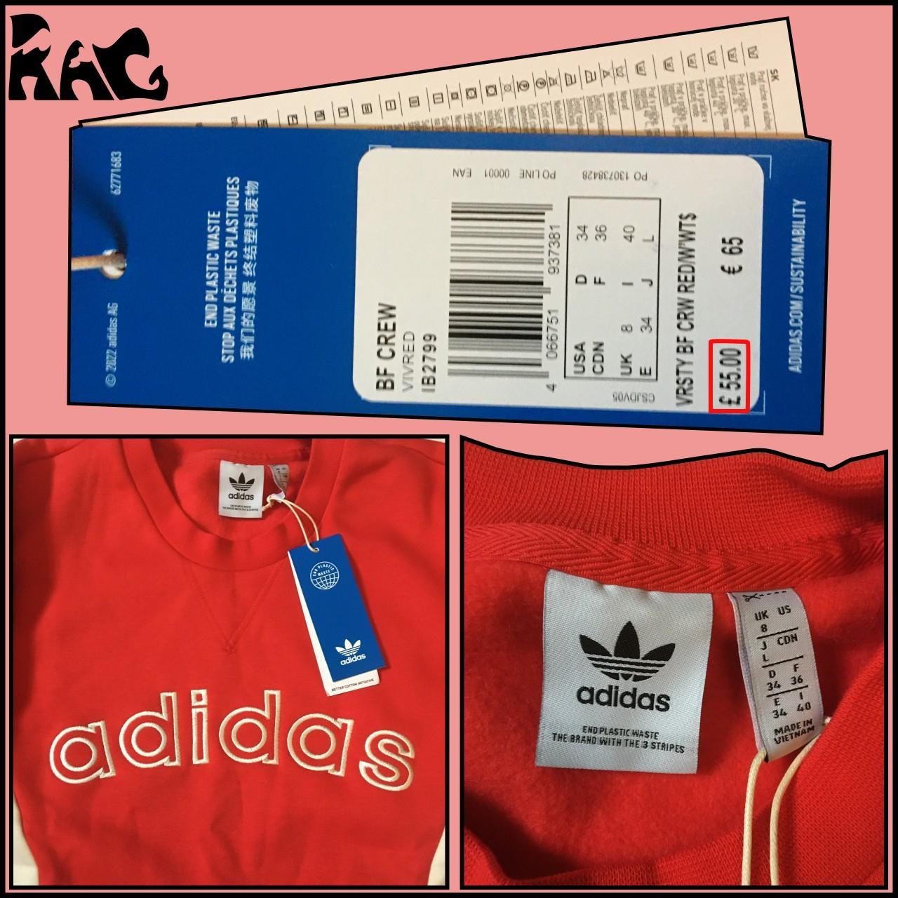 Vintage Adidas Red And White Sweatshirt BNWT. Adidas... - Depop