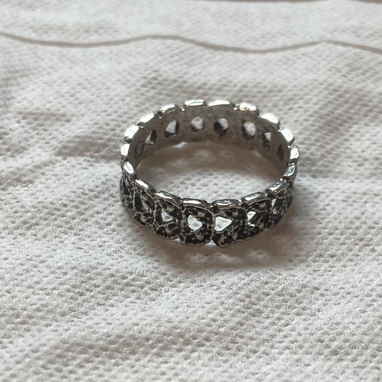 Detailed silver ring Size 6.5 See my shop for more... - Depop