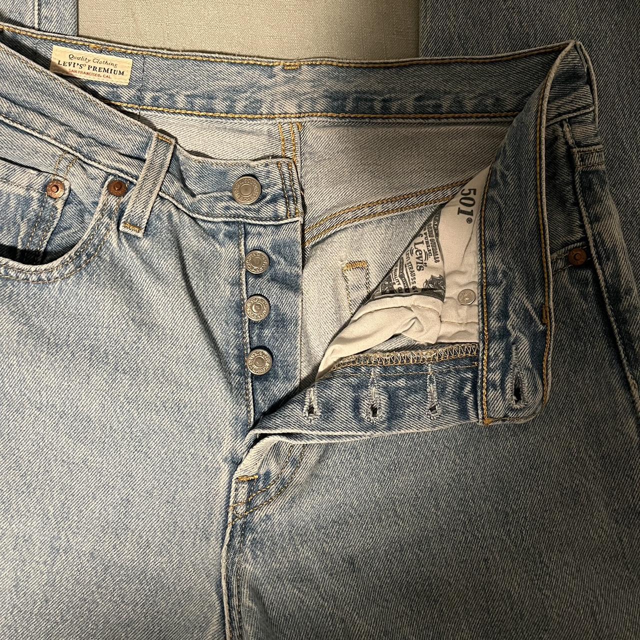 Levi’s 501 jeans light wash. Small hole, please see... - Depop