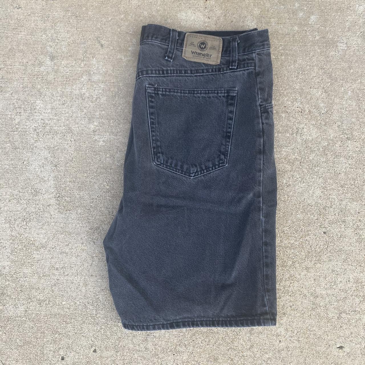 Black Wrangler Jorts Condition 9/10 Size 38 Send... - Depop