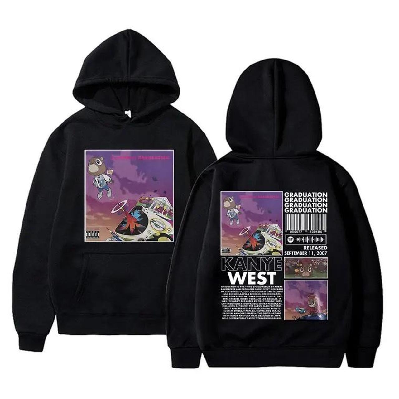 Black Kanye West Graduation Album Print Hoodie - Depop