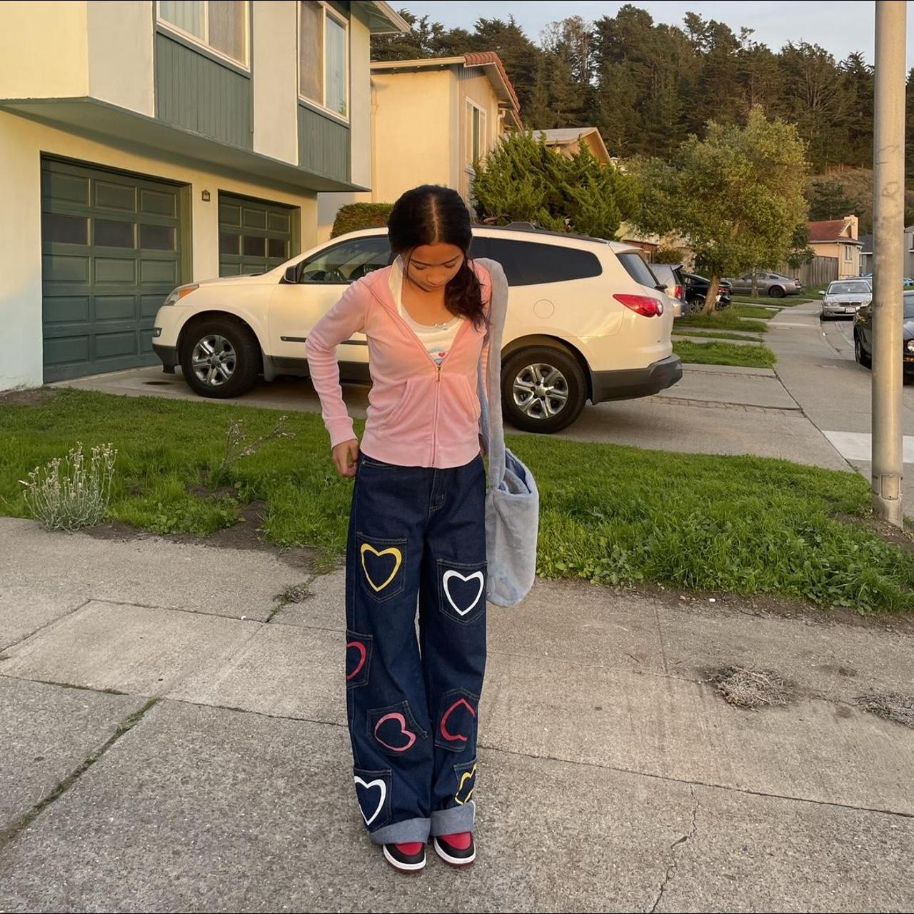 super cuteee heart pocket jeans!! The perfect baggy... Depop