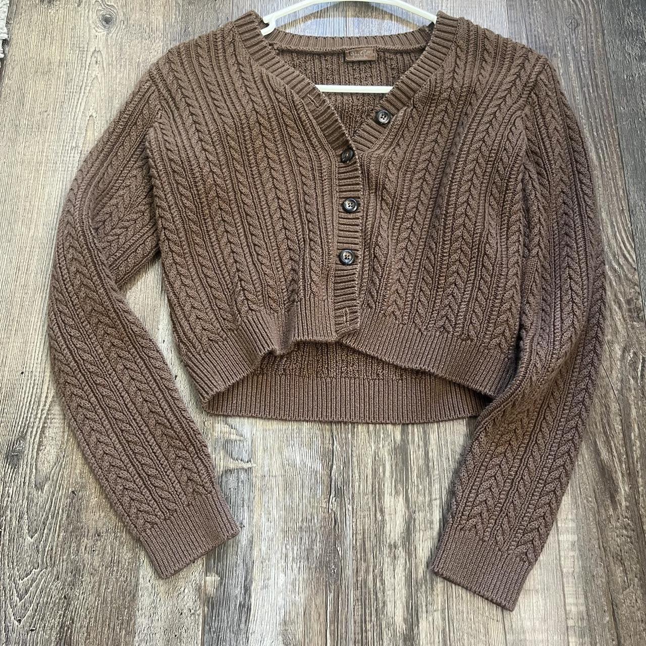 Brandy Melville John Galt Brown Sweater One Size - Depop