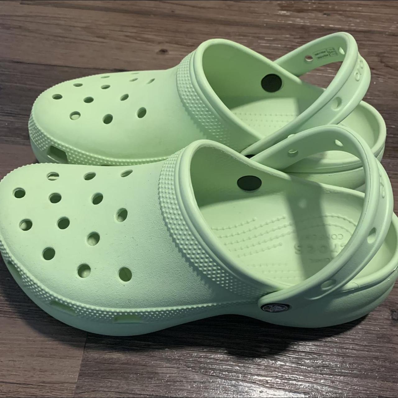 Crocs Women's Green Flipflops | Depop