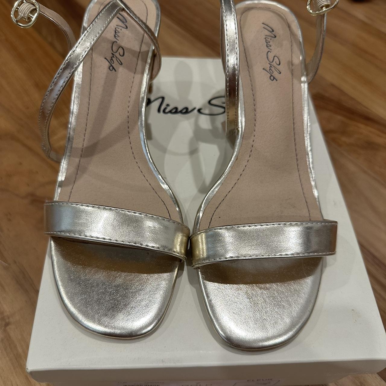 gold miss shop heels worn once and in Depop