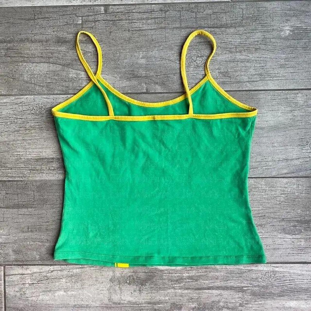 Women's Green and Yellow Croptop Depop