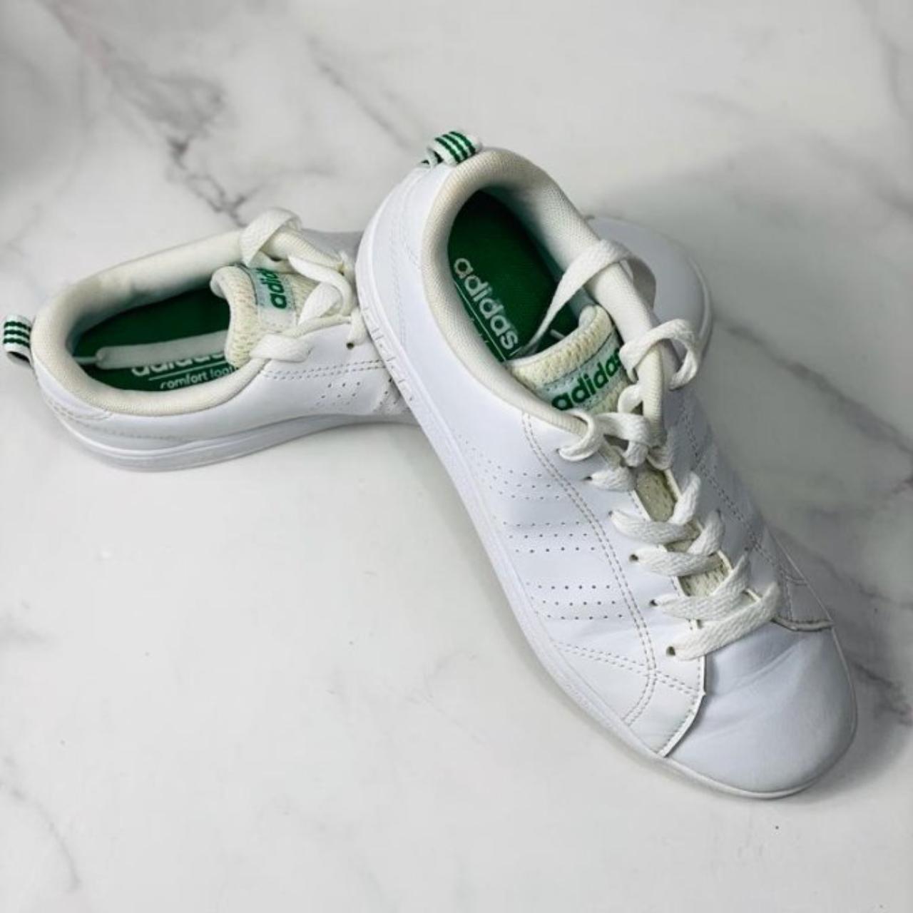 Adidas White Leather Lace Up Advantage Sneakers. Depop