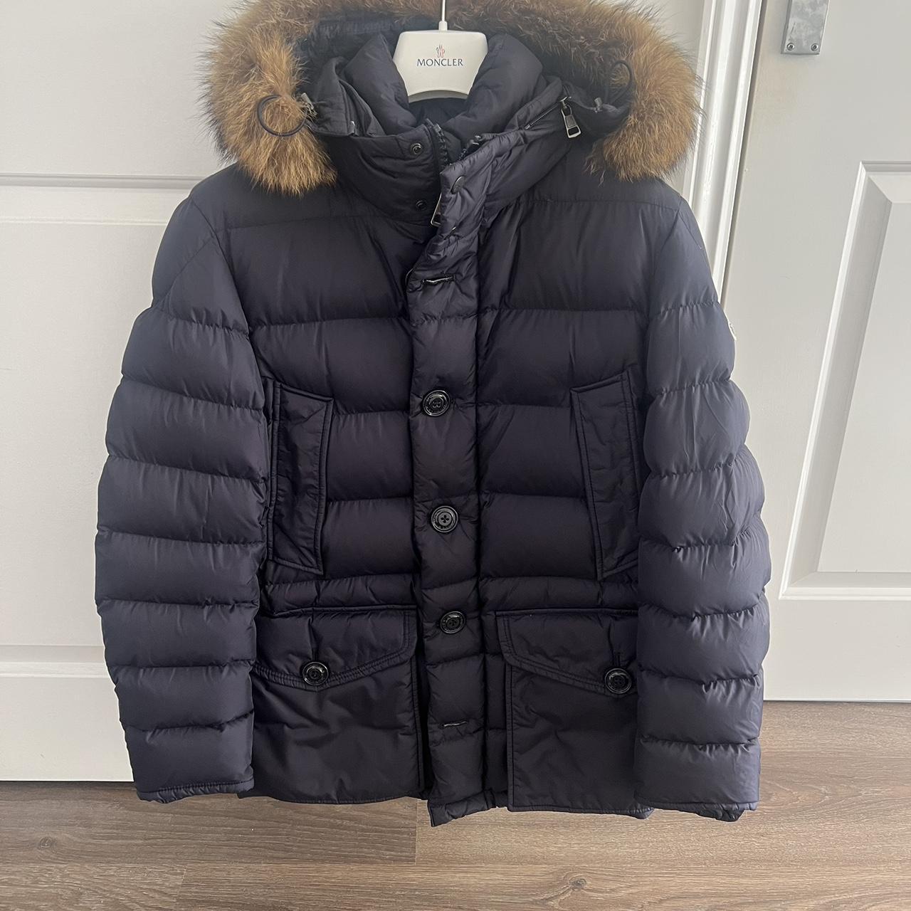 Navy moncler cluny parka size (1/S) In perfect... - Depop