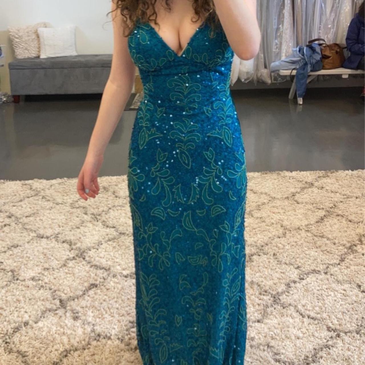 Beaded prom dress only worn once. Was originally $300. - Depop