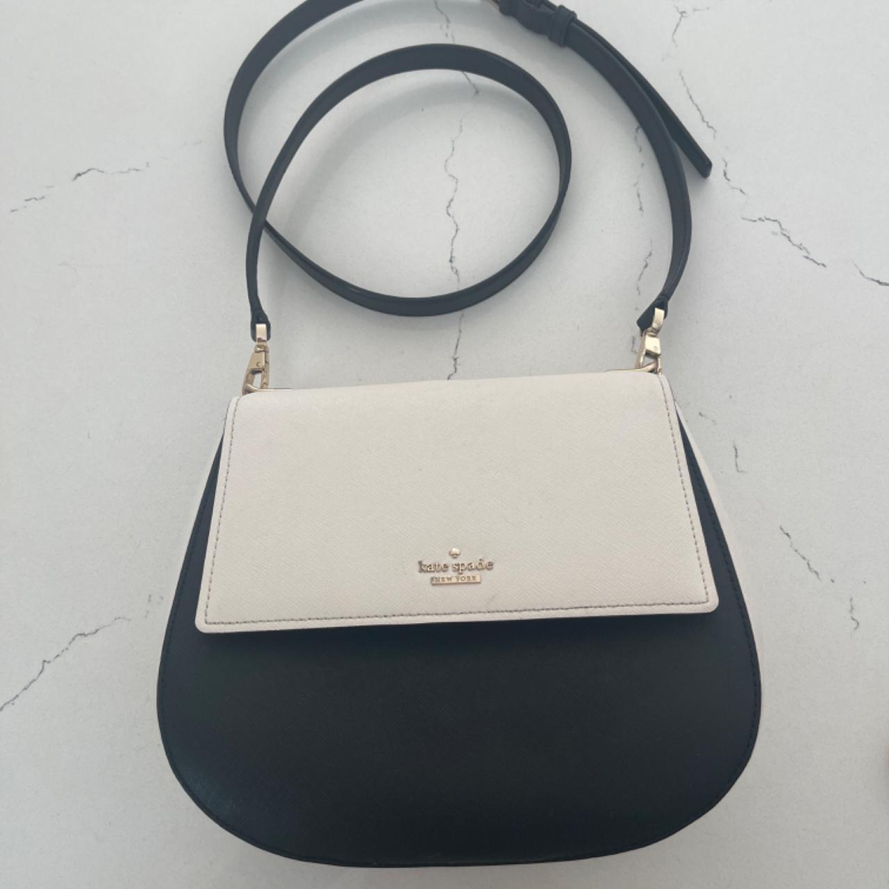 Kate Spade black and white crossbody, saffiano... Depop