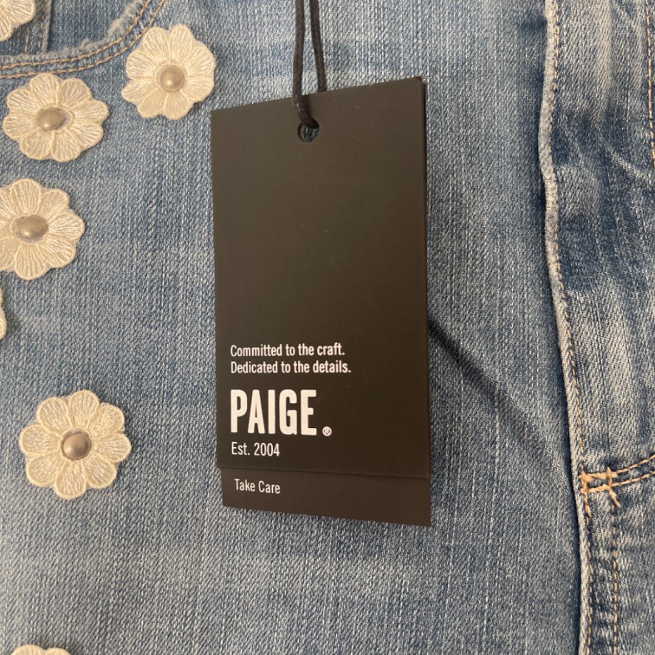 Paige Daisy appliqué Hoxton Ankle Skinny - Depop