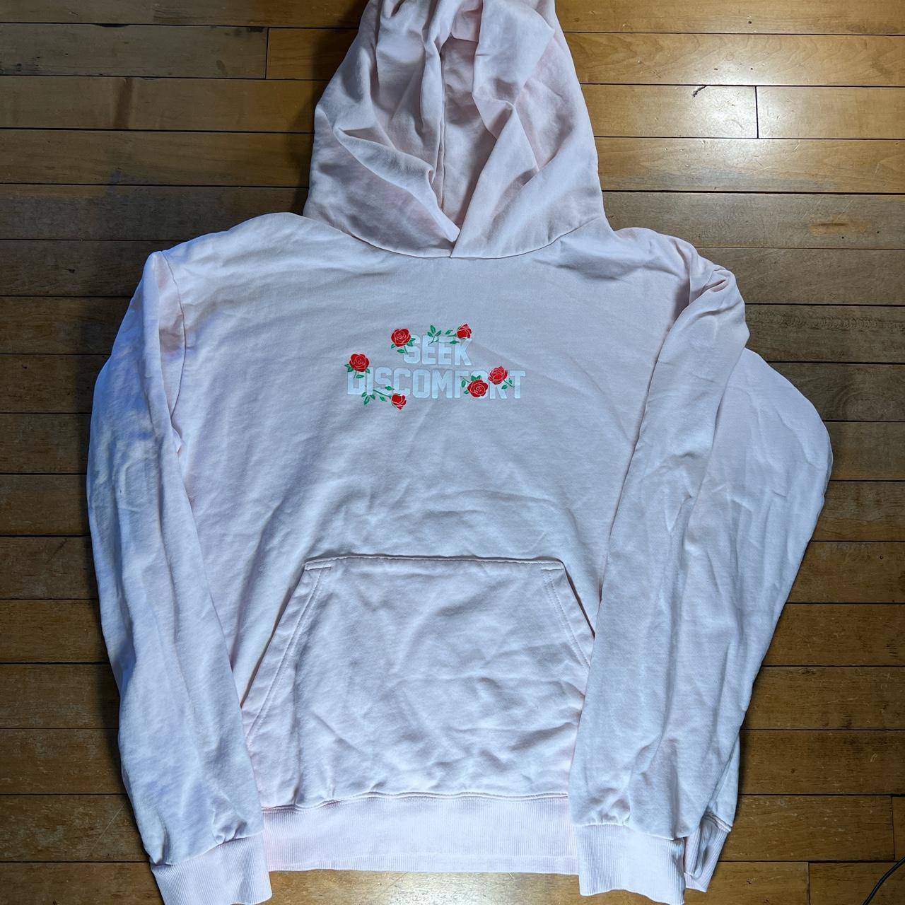 Men's Hoodies Seek Discomfort Hoodie Black Mountain Outline