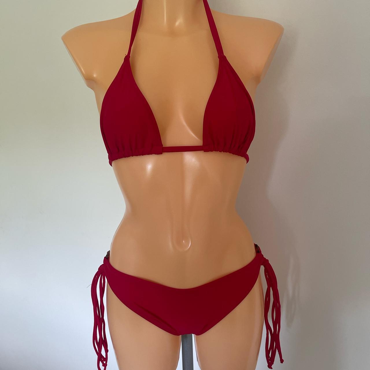 2 piece burgundy swimsuit Size M… brand New no tags Depop