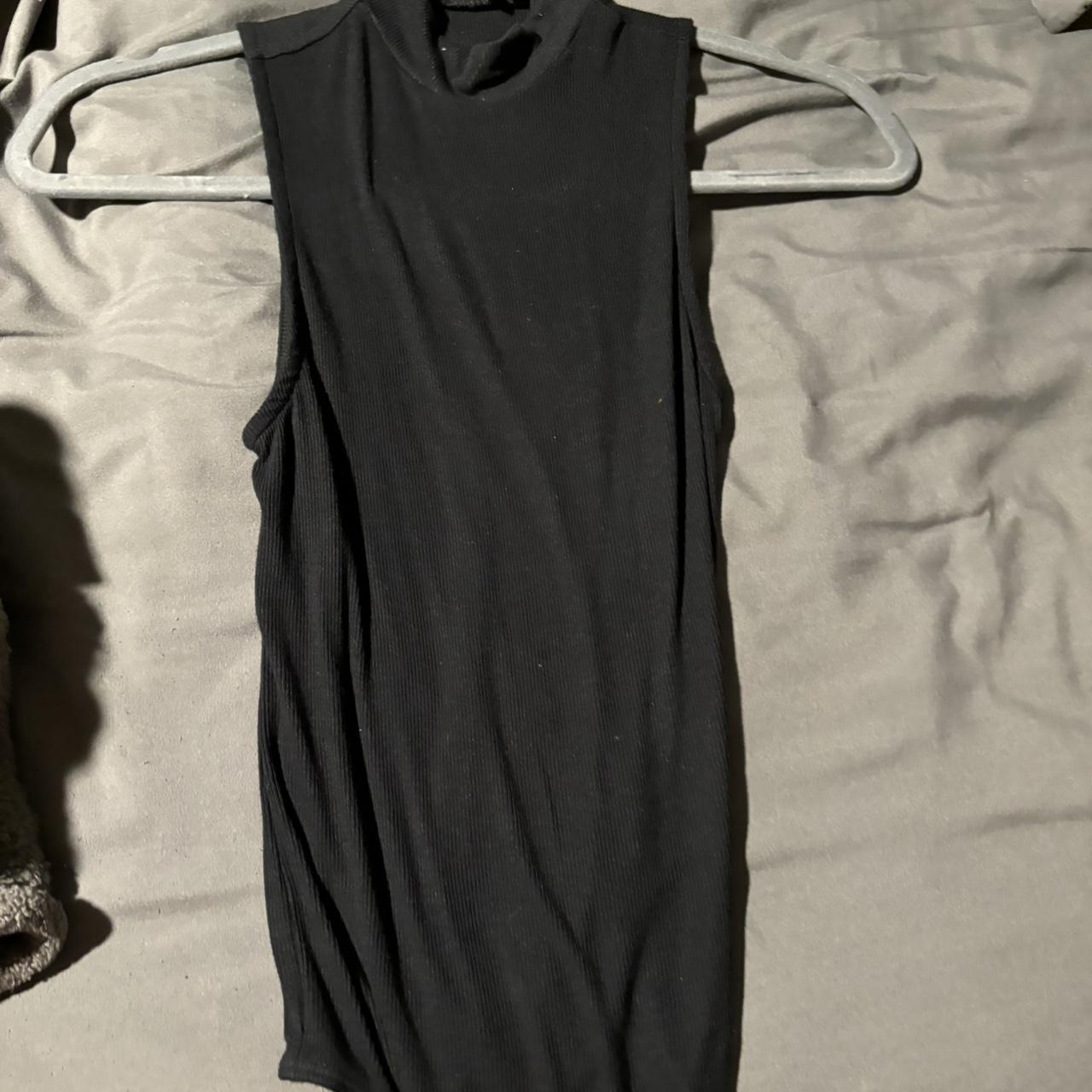 express high neck black body suit size xxs but - Depop