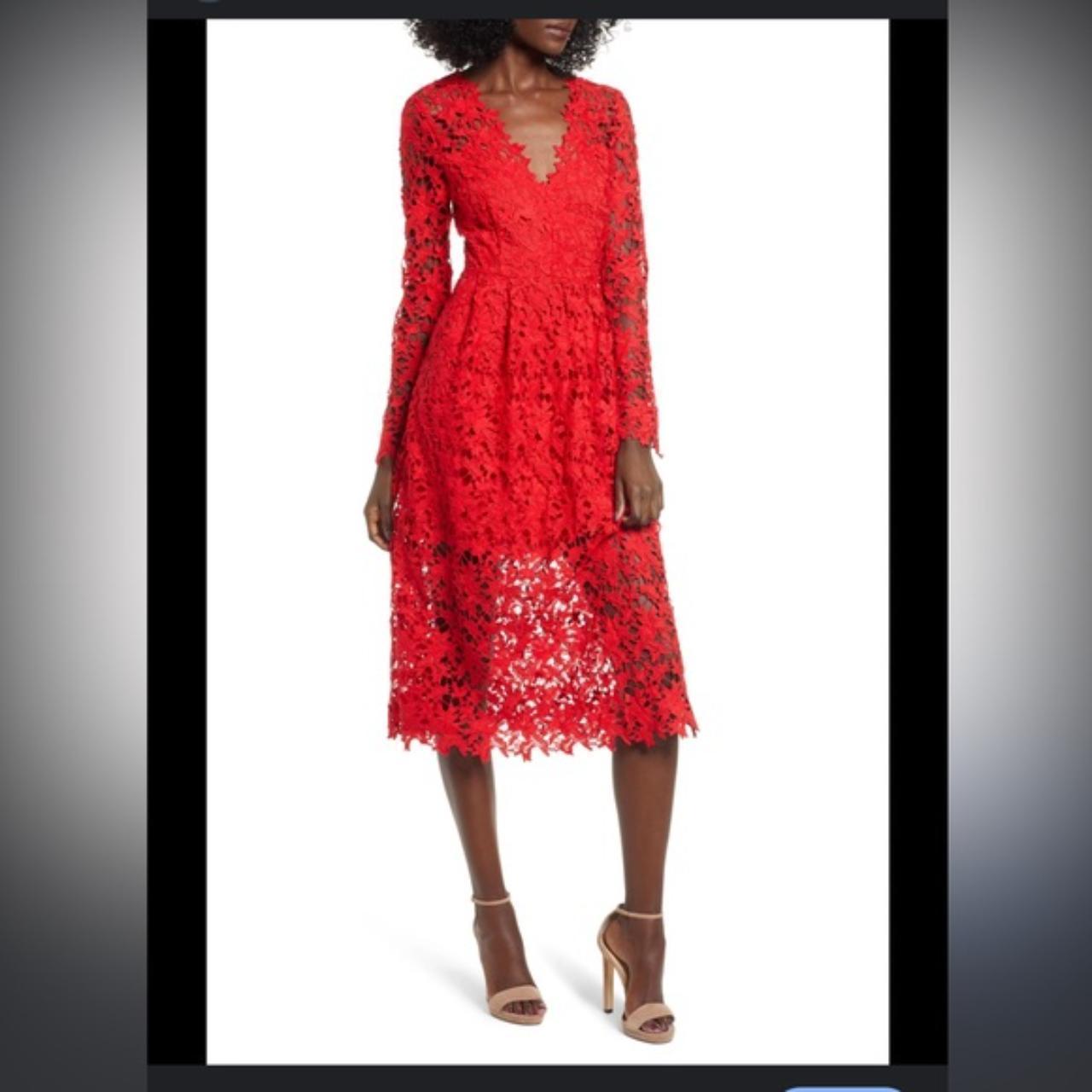 Astr red orders lace dress