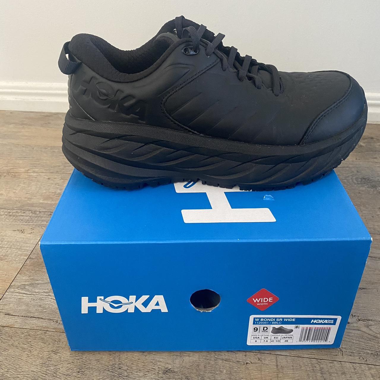 Hoka SR Duty black leather non slip shoes Perfect... Depop