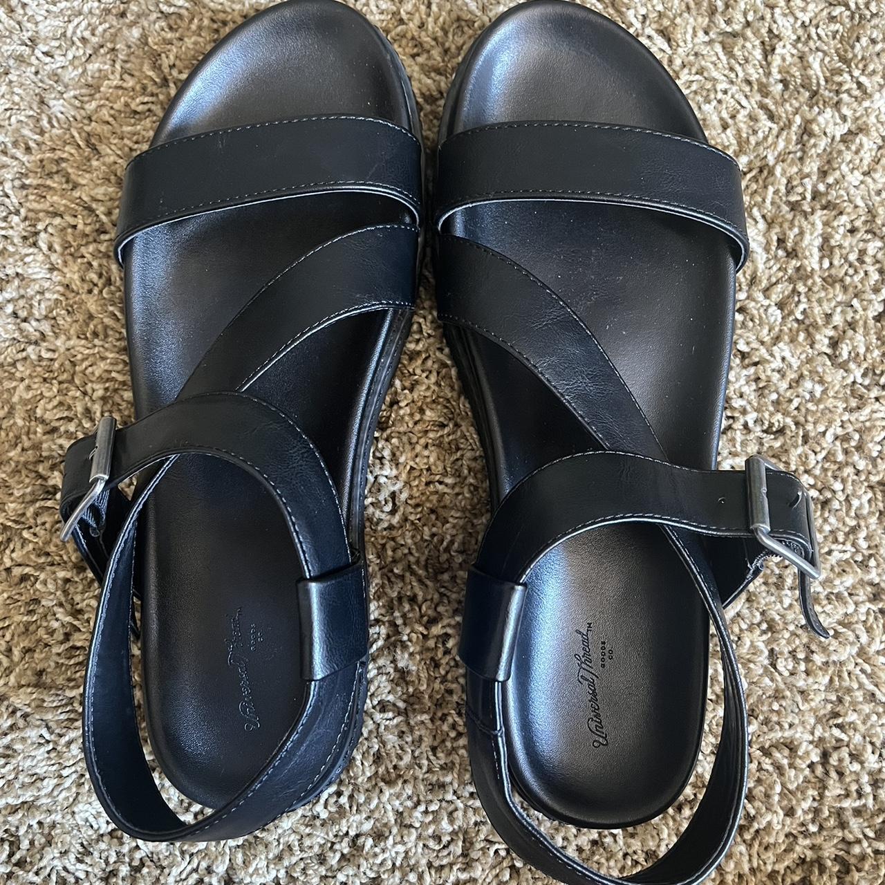 Women Black Sandals Women sandals, size 9.5 Depop