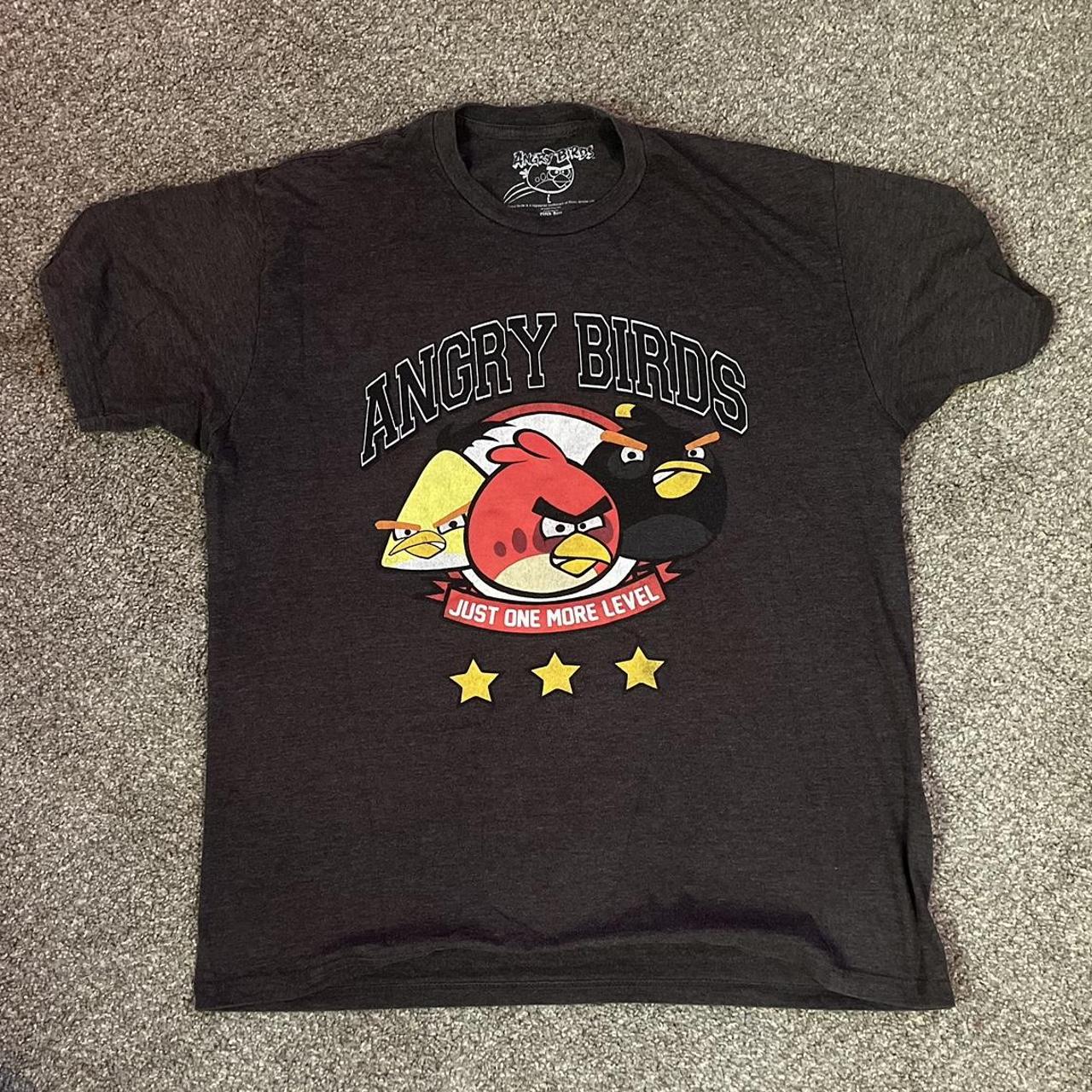 Angry Birds & Pigs Kids T-shirt. Shirt sleeve black - Depop