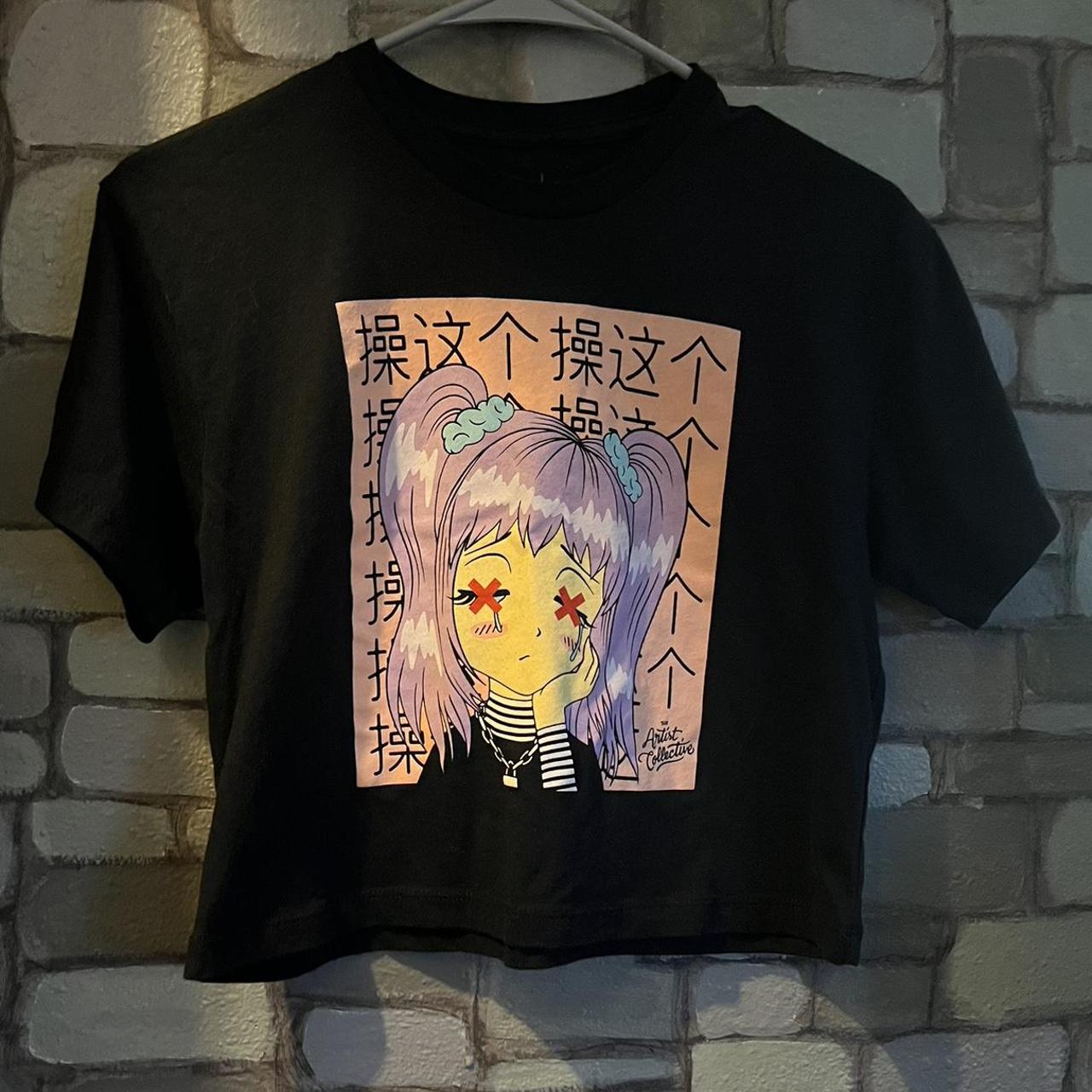 The Artist Collective Fuck This Anime Black Crop T-Shirt | Zumiez