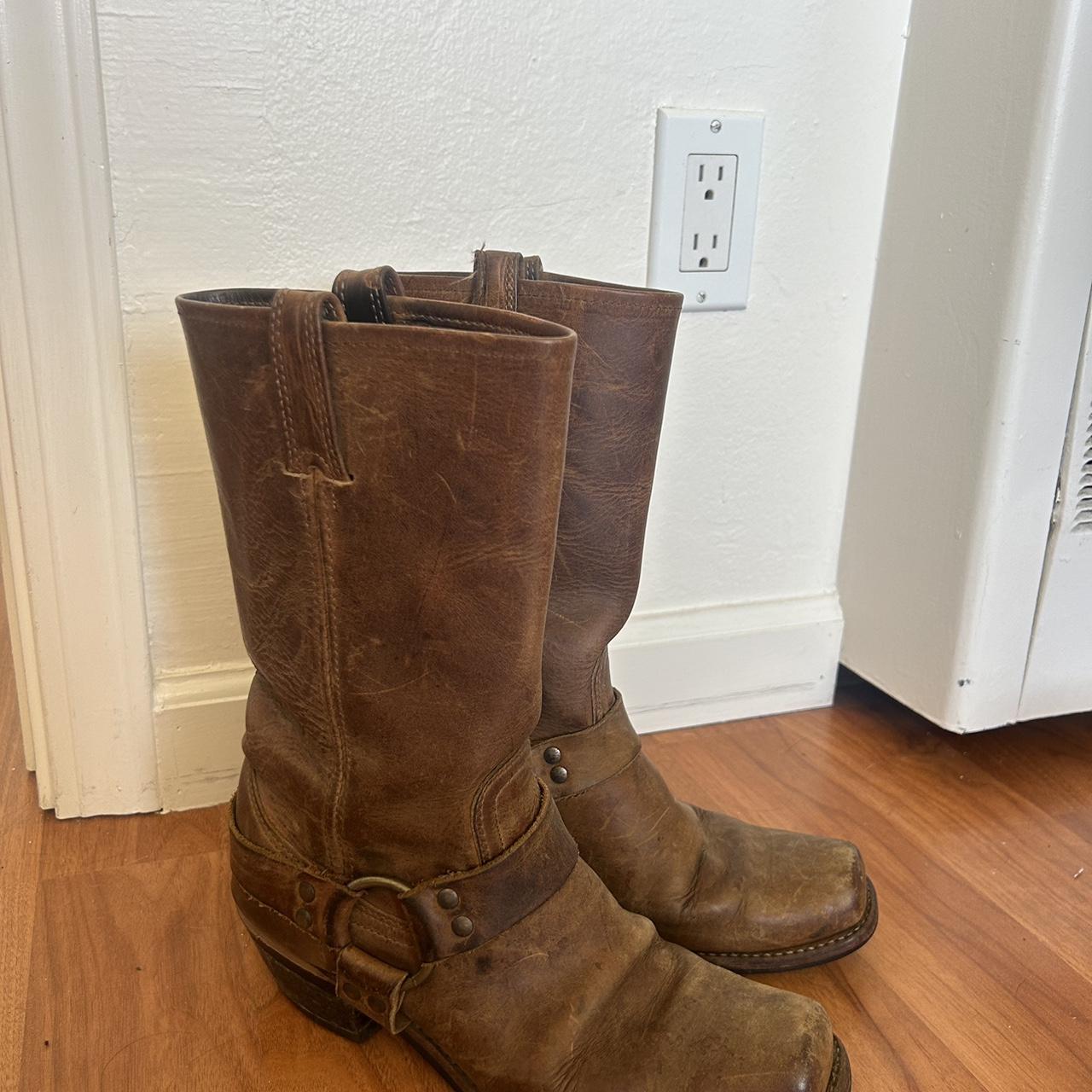 frye leather harness booties