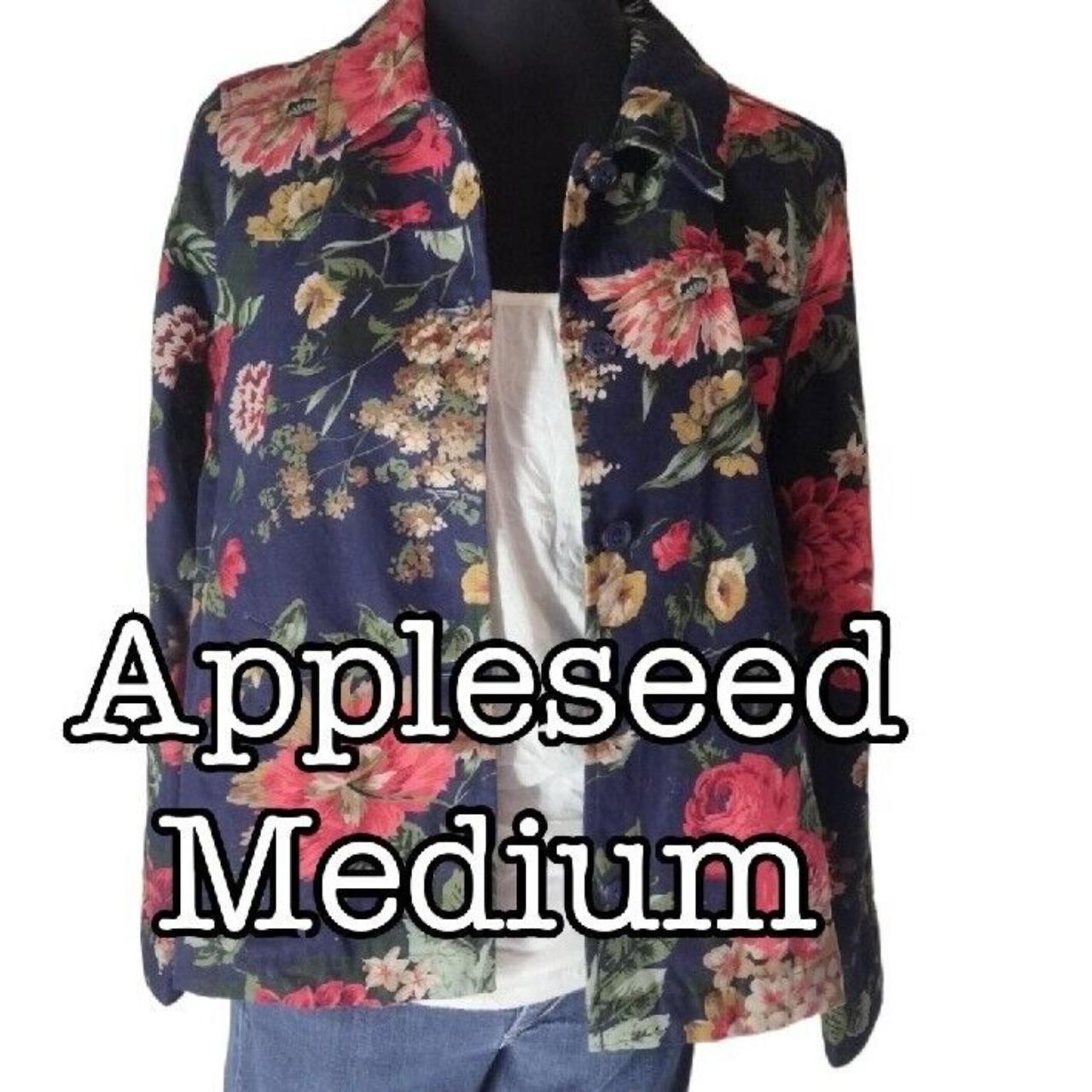 Appleseed Womens Denim Jacket Floral Long Sleeve Depop