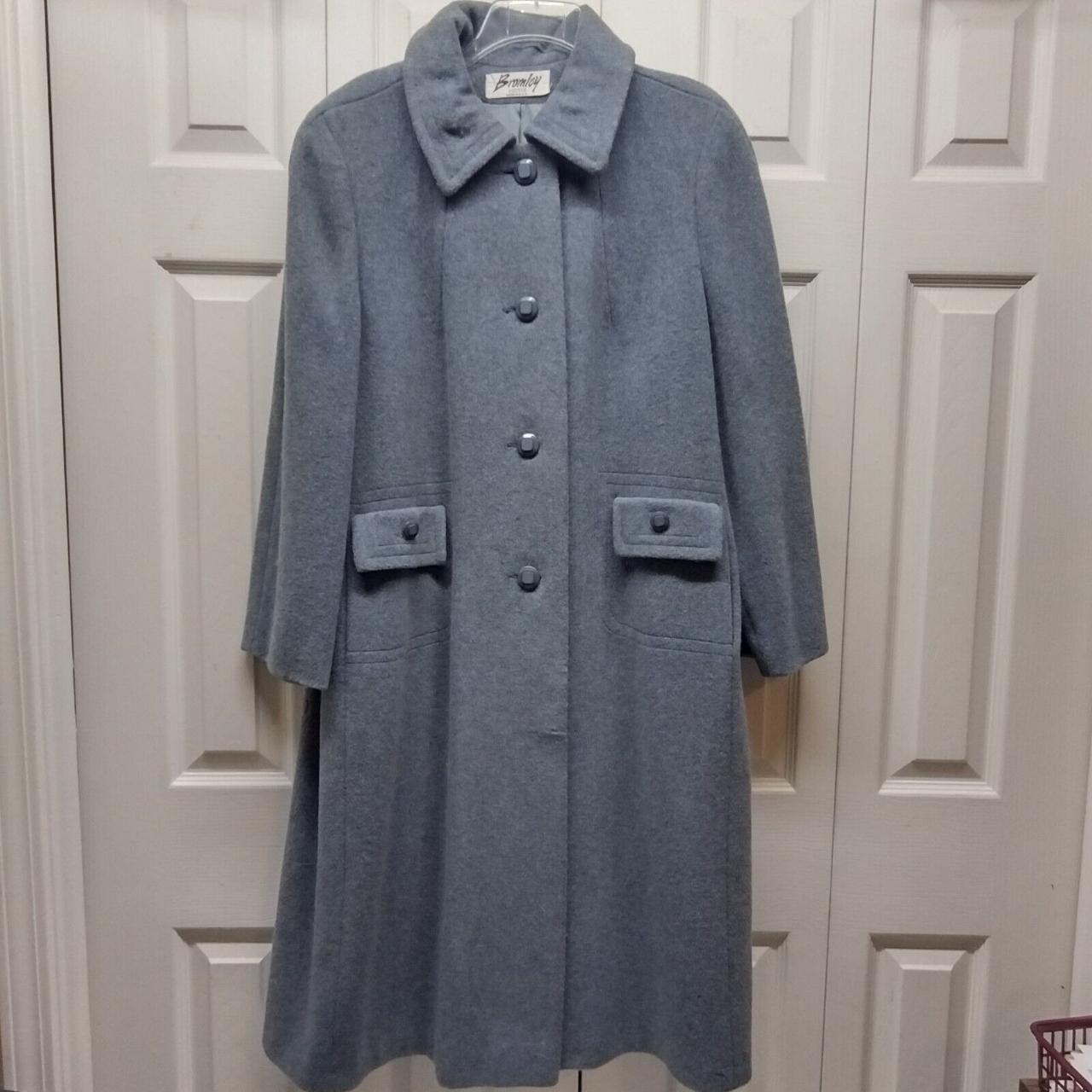 Bromley Petite Women’s Wool Long Coat Blue Union... - Depop