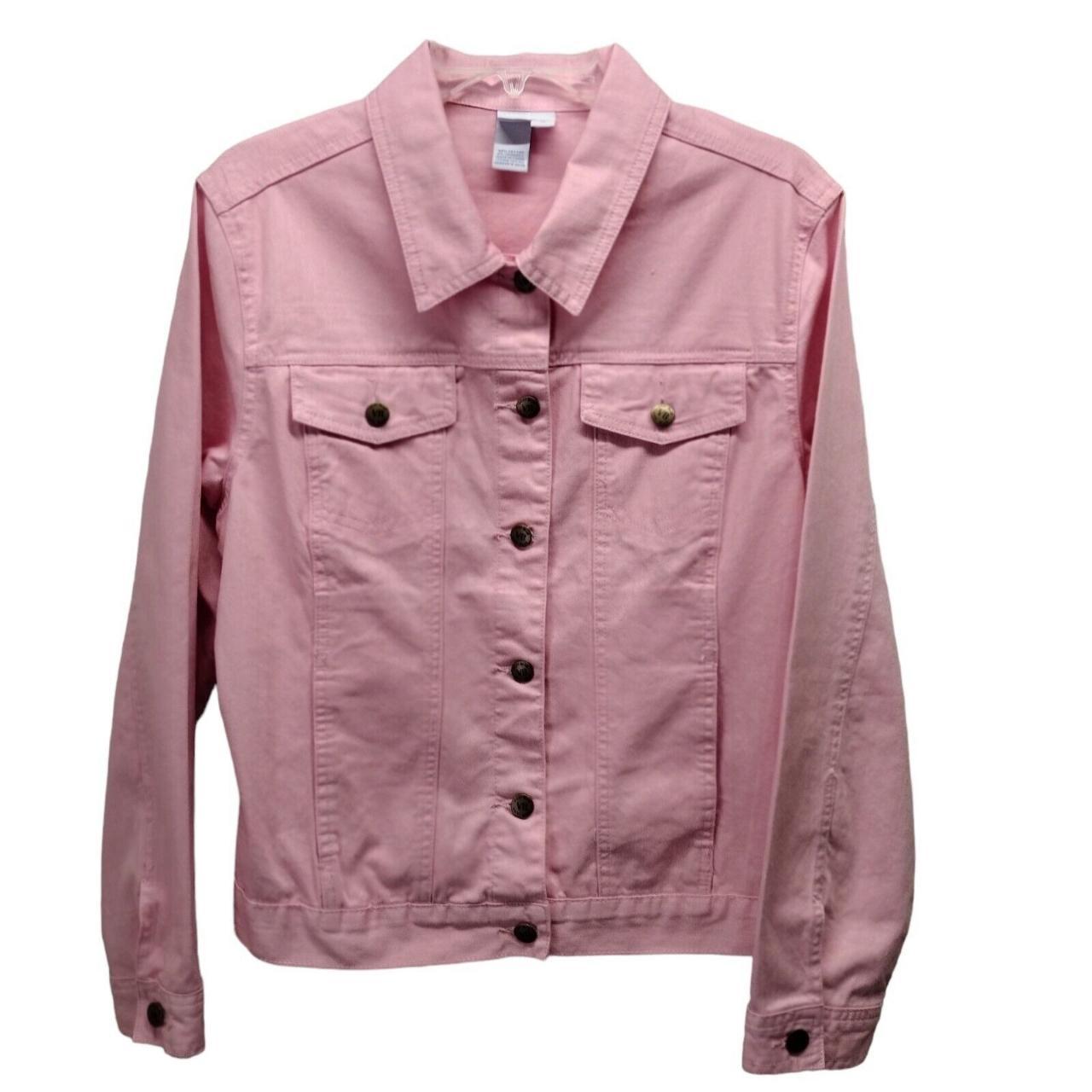 80's Vintage Women's Denim Jacket Pink Long... Depop