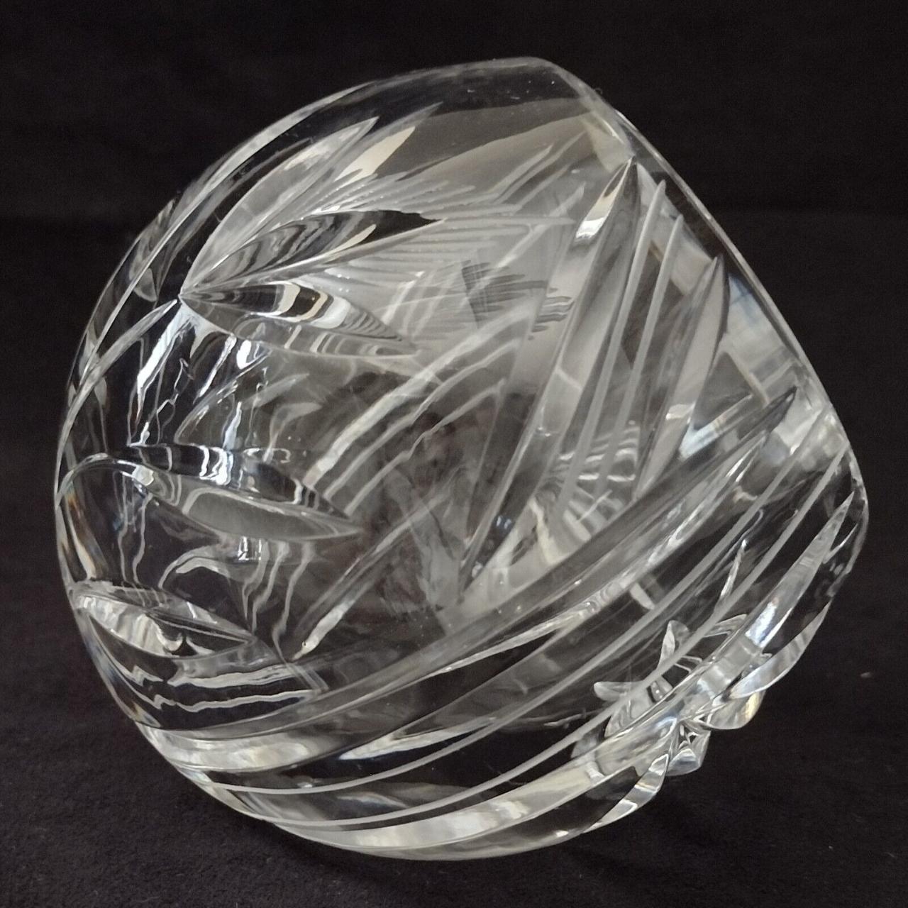 GORGEOUS Vintage Crystal Glass LARGE Ashtray Ball... - Depop