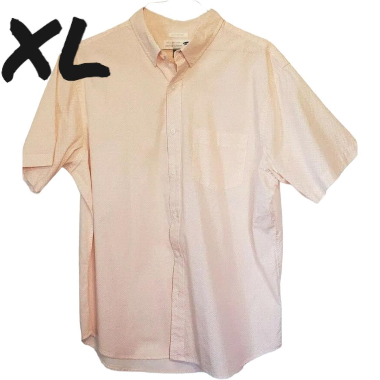 XL Peach Diamond Men's Polo Shirt Oxford Short... - Depop