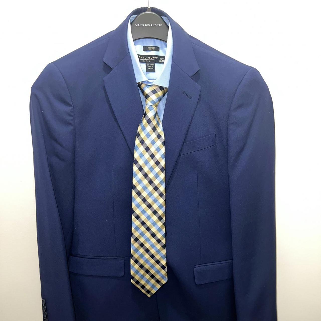 Men's wearhouse navy cheap blue suit