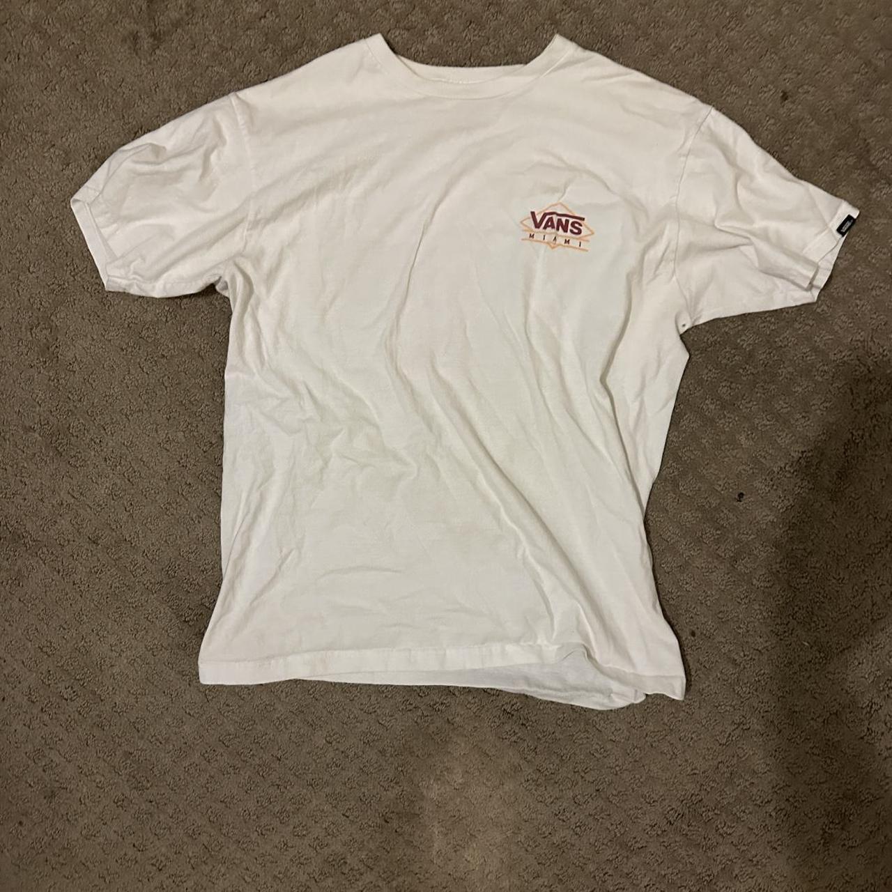 Vans white and orange t shirt #vintage #tshirt Depop