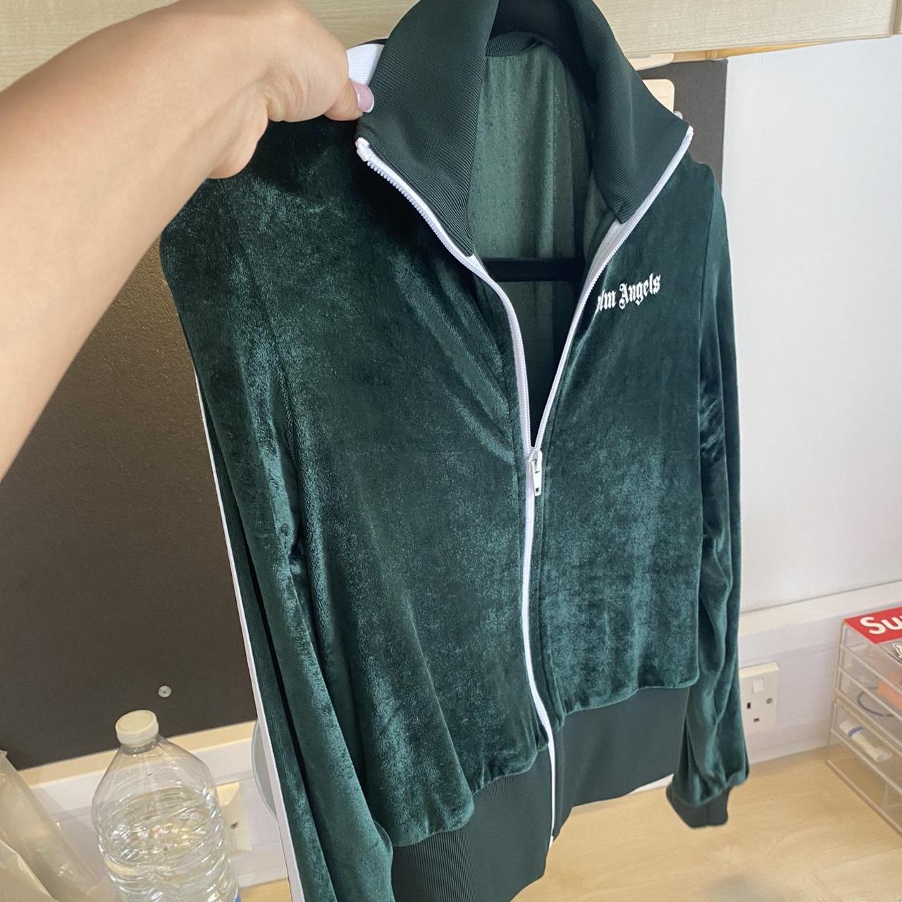 CROP PALM ANGELS TRACK TOP VELOUR pretty sure i... Depop