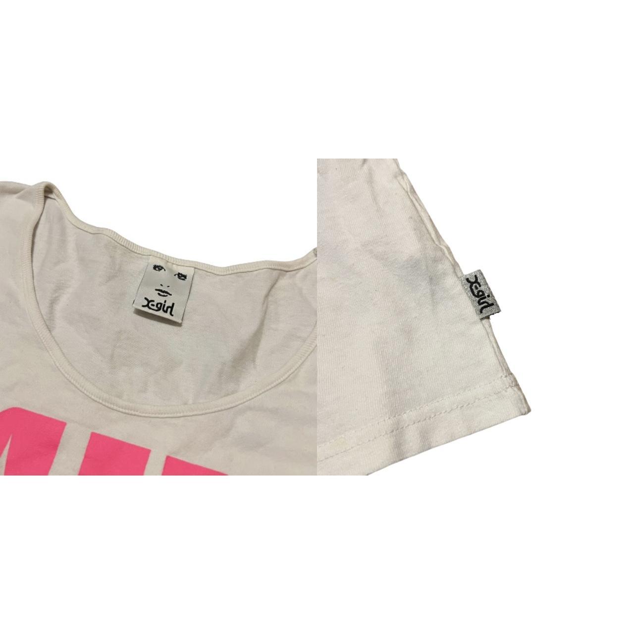 X-Girl  Women's White and Pink T-shirt (3)