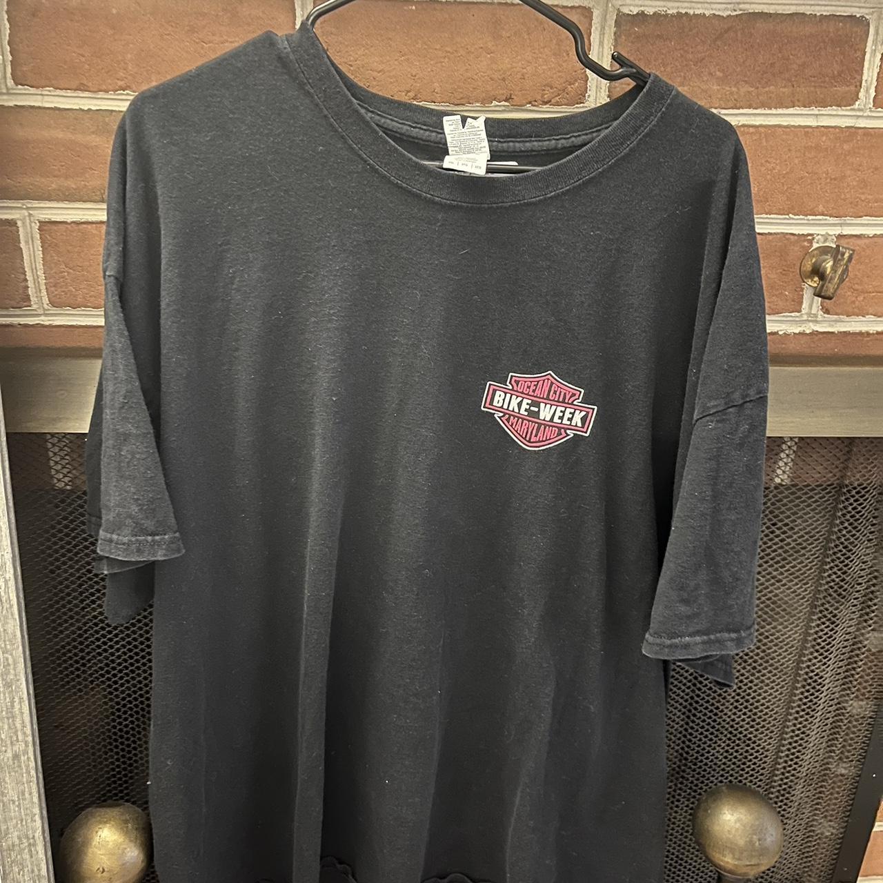 Harley Davidson Men's Pink and Black T-shirt | Depop